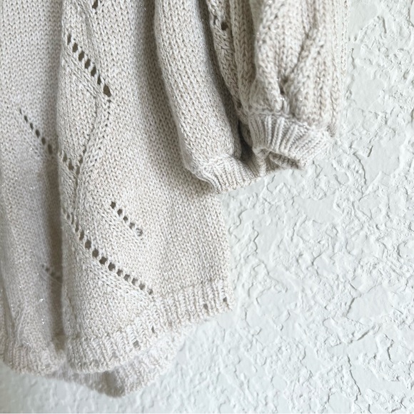 Boutique Intuitions Shimmery Neutral Textured Scoop-Neck Knit - Picture 5 of 10